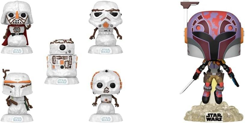 Набор фигурок Funko POP! Star Wars Holiday: Snowman 5 Pack, Sabine Wren with Darksaber, Power of The Galaxy Series
Набор фигурок Funko POP! Star Wars Holiday: Snowman 5 Pack, Sabine Wren with Darksaber, Power of The Galaxy Series