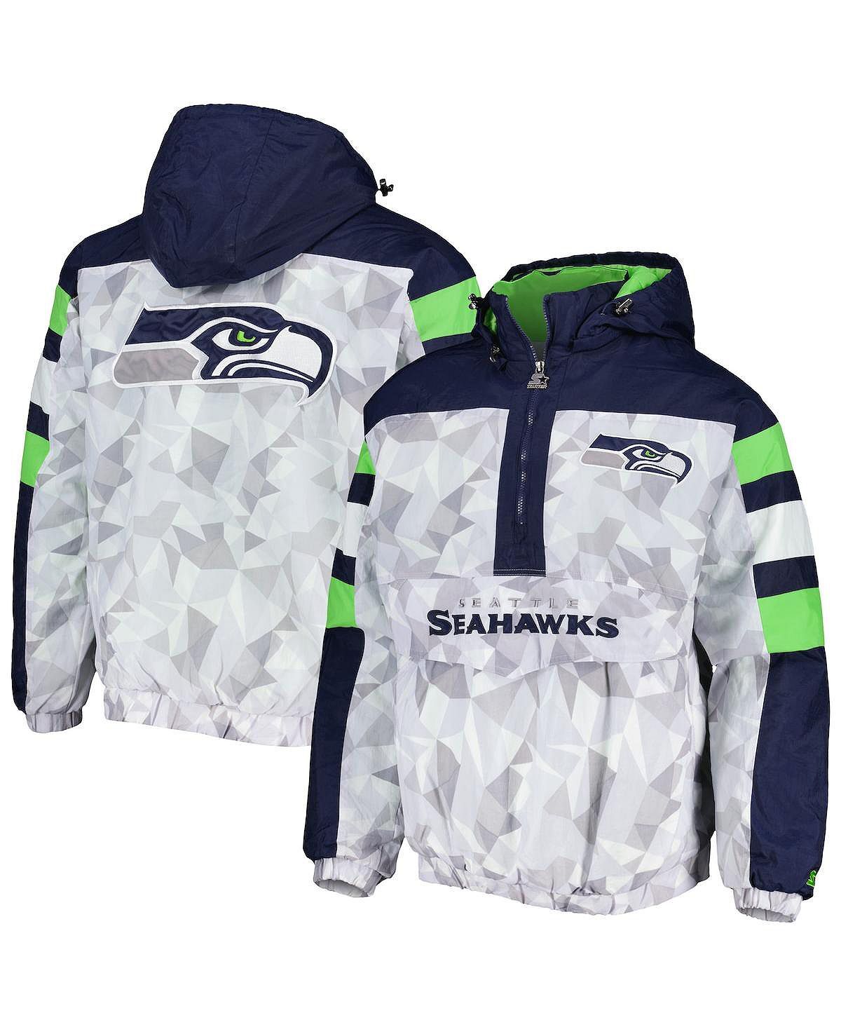 Белая, темно-синяя мужская куртка seattle seahawks с капюшоном и капюшоном с молнией на половину длины в клетку реглан Starter, мульти
Белая, темно-синяя мужская куртка seattle seahawks с капюшоном и капюшоном с молнией на половину длины в клетку реглан Starter, мульти