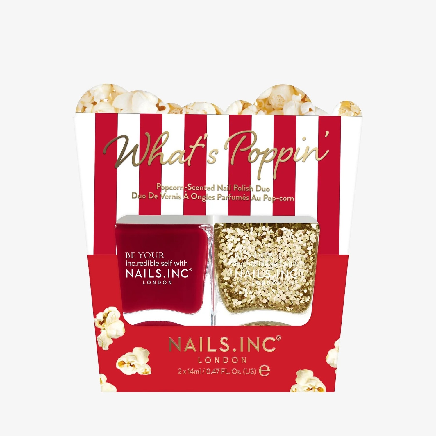 Набор лаков для ногтей Nails Inc What's Poppin' Popcorn Scented, 2 предмета
Набор лаков для ногтей Nails Inc What's Poppin' Popcorn Scented, 2 предмета