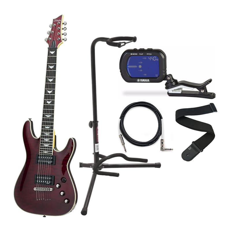 7-струнная электрогитара Schecter Omen Extreme (правая рука, черная вишня) в комплекте с хроматическим тюнером Clip-On, штативом для гитары, гитарным кабелем и полипропиленовым гитарным ремнем
7-струнная электрогитара Schecter Omen Extreme (правая рука, черная вишня) в комплекте с хроматическим тюнером Clip-On, штативом для гитары, гитарным кабелем и полипропиленовым гитарным ремнем