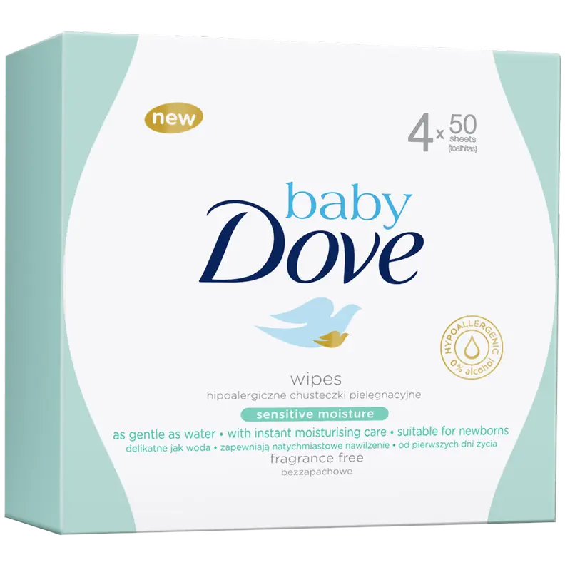 Dove Baby салфетки, 4х50 шт/1 упаковка
Dove Baby салфетки, 4х50 шт/1 упаковка