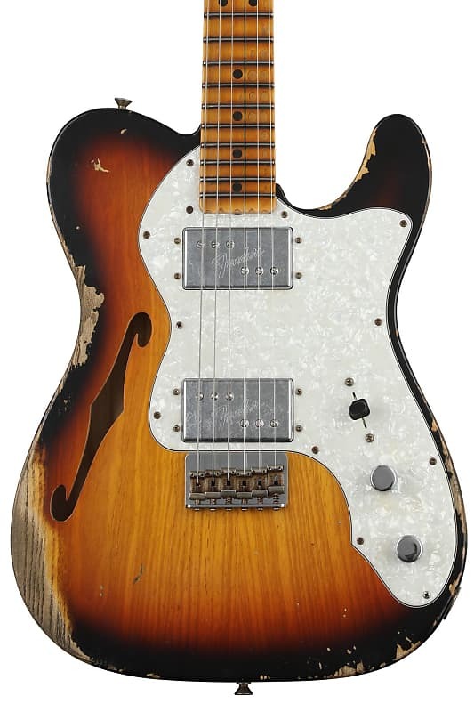Fender Custom Shop Limited Edition '72 Telecaster Thinline Maple Heavy Relic - выцветшие/состаренные 3-цветные солнечные лучи 9235001189
Fender Custom Shop Limited Edition '72 Telecaster Thinline Maple Heavy Relic - выцветшие/состаренные 3-цветные солнечные лучи 9235001189
