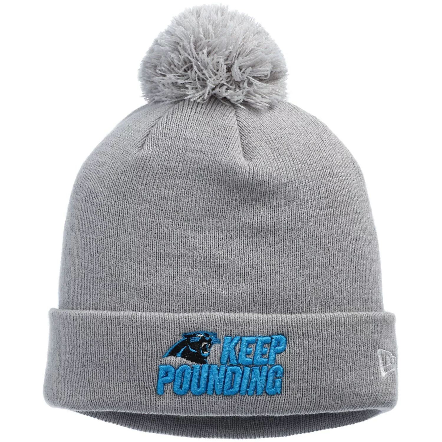 Мужская серая вязаная шапка New Era Carolina Panthers Keep Pounding с манжетами и помпоном
Мужская серая вязаная шапка New Era Carolina Panthers Keep Pounding с манжетами и помпоном