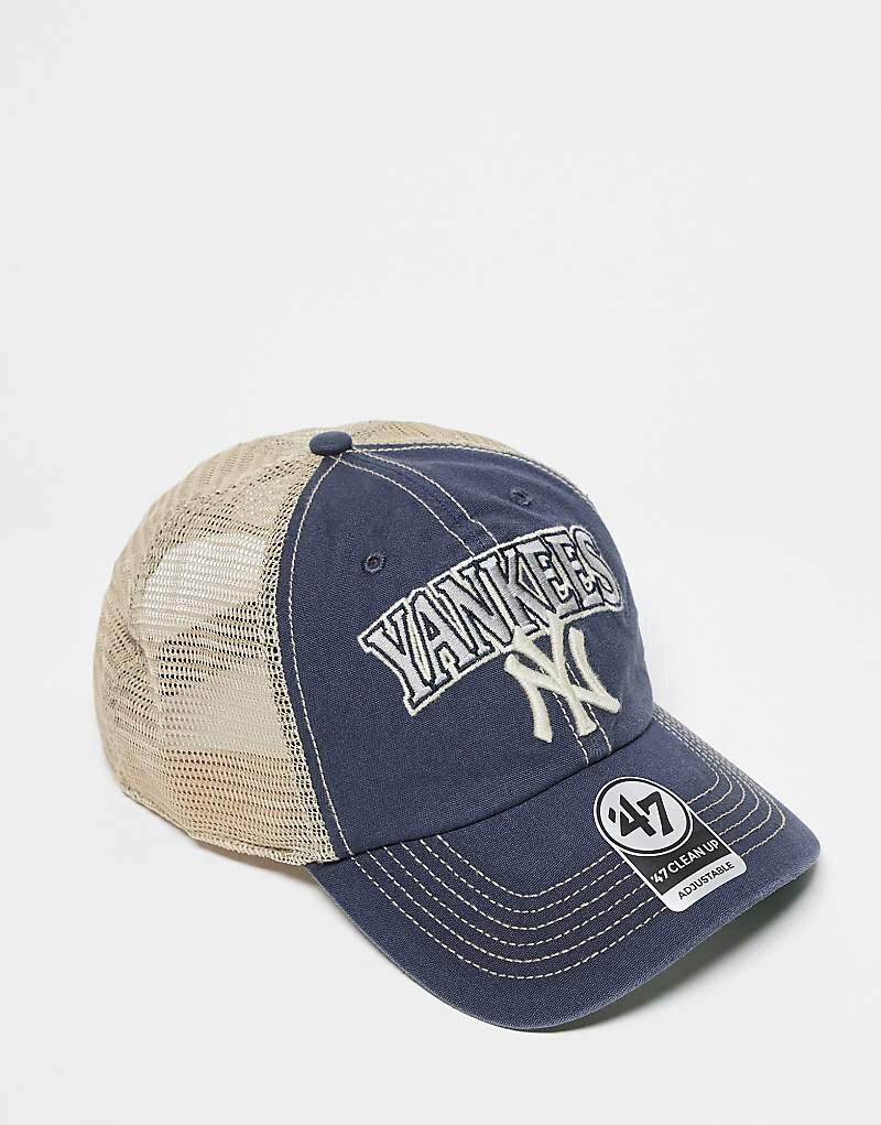 47 Brand — NY Yankees — Синяя бейсболка с сетчатой спинкой и эффектом потертости
47 Brand — NY Yankees — Синяя бейсболка с сетчатой спинкой и эффектом потертости