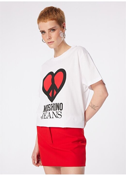 Белая женская футболка с круглым вырезом и принтом 241K1J0710 Moschino Jeans, белый
Белая женская футболка с круглым вырезом и принтом 241K1J0710 Moschino Jeans, белый