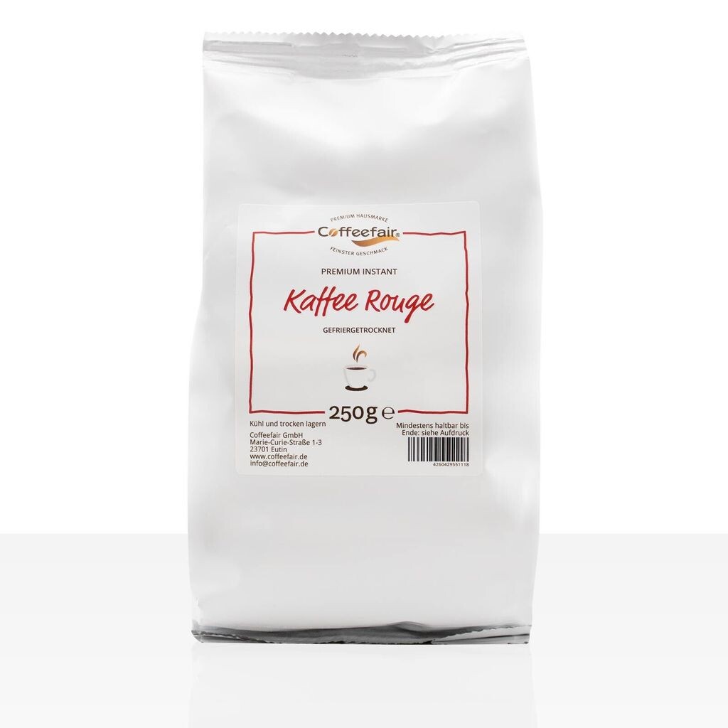 Coffeefair Premium Instant Coffee Rouge - растворимый растворимый кофе 250 г, 100% робуста Coffeefair Gmbh
Coffeefair Premium Instant Coffee Rouge - растворимый растворимый кофе 250 г, 100% робуста Coffeefair Gmbh
