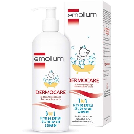 Dermocare 3-в-1 лосьон для ванны, гель-шампунь для мытья, 400 мл, для детей от 1 месяца, Emolium
Dermocare 3-в-1 лосьон для ванны, гель-шампунь для мытья, 400 мл, для детей от 1 месяца, Emolium