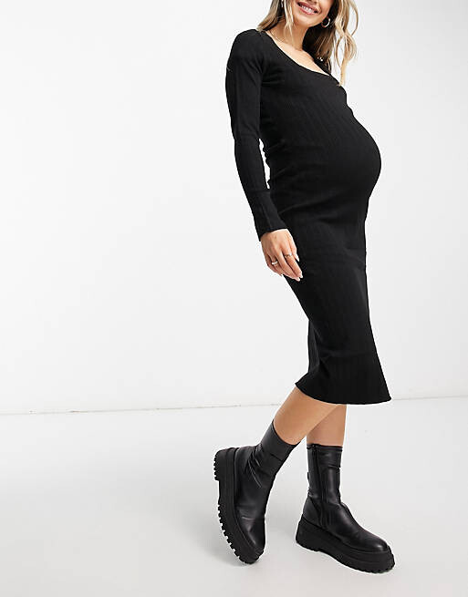 Черное трикотажное платье миди с квадратным вырезом ASOS DESIGN Maternity, Черный
Черное трикотажное платье миди с квадратным вырезом ASOS DESIGN Maternity, Черный