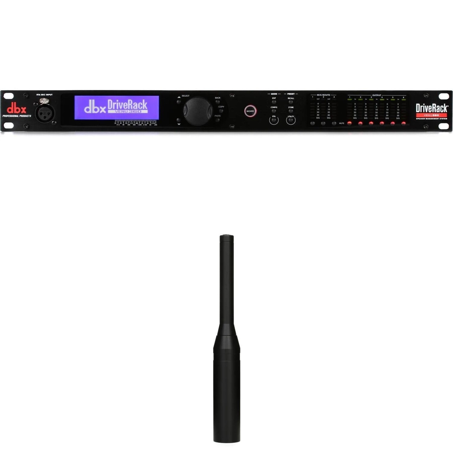 Процессор управления громкоговорителями dbx DriveRack VENU360 с измерительным микрофоном
Процессор управления громкоговорителями dbx DriveRack VENU360 с измерительным микрофоном