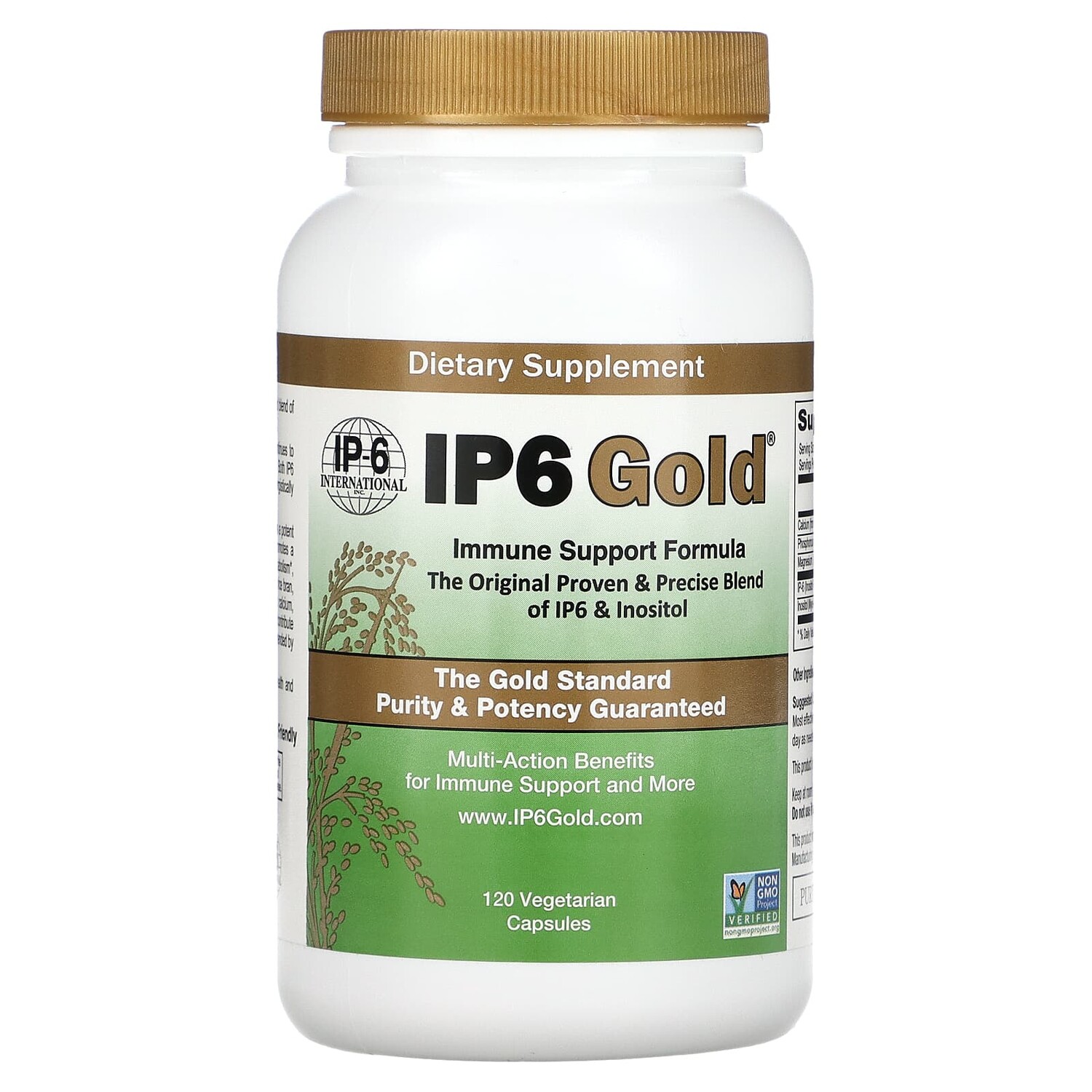 IP6 Gold, формула для поддержки иммунитета, 120 вегетарианских капсул, IP-6 International
IP6 Gold, формула для поддержки иммунитета, 120 вегетарианских капсул, IP-6 International