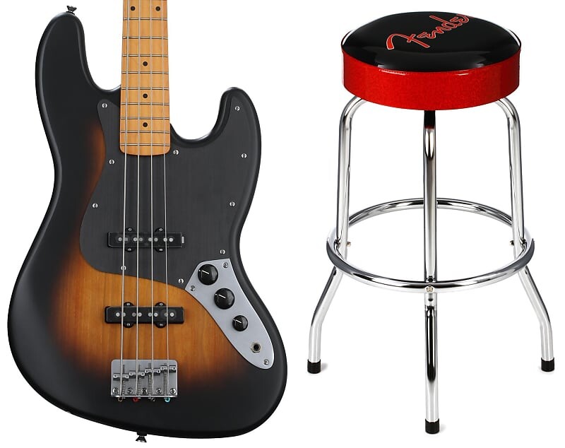 Squier 40th Anniversary Vintage Edition Jazz Bass - атласный двухцветный комплект Sunburst с красным и черным логотипом Fender Barstool - 30 дюймов Squier + Fender 0379541502=1 0990205010=1
Squier 40th Anniversary Vintage Edition Jazz Bass - атласный двухцветный комплект Sunburst с красным и черным логотипом Fender Barstool - 30 дюймов Squier + Fender 0379541502=1 0990205010=1