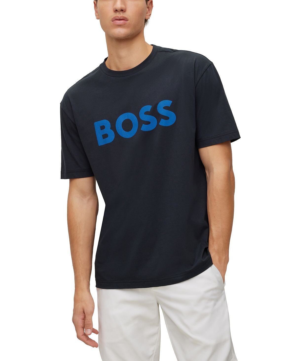 Мужская футболка с круглым вырезом из джерси с логотипом boss Hugo Boss, темно-синий
Мужская футболка с круглым вырезом из джерси с логотипом boss Hugo Boss, темно-синий
