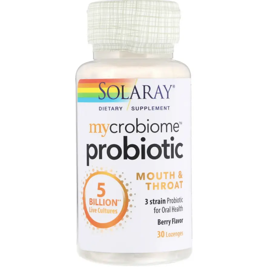 Пробиотик Mycrobiome, Mouth & Throat, со вкусом ягод, 5 миллиардов, 30 пастилок, Solaray
Пробиотик Mycrobiome, Mouth & Throat, со вкусом ягод, 5 миллиардов, 30 пастилок, Solaray