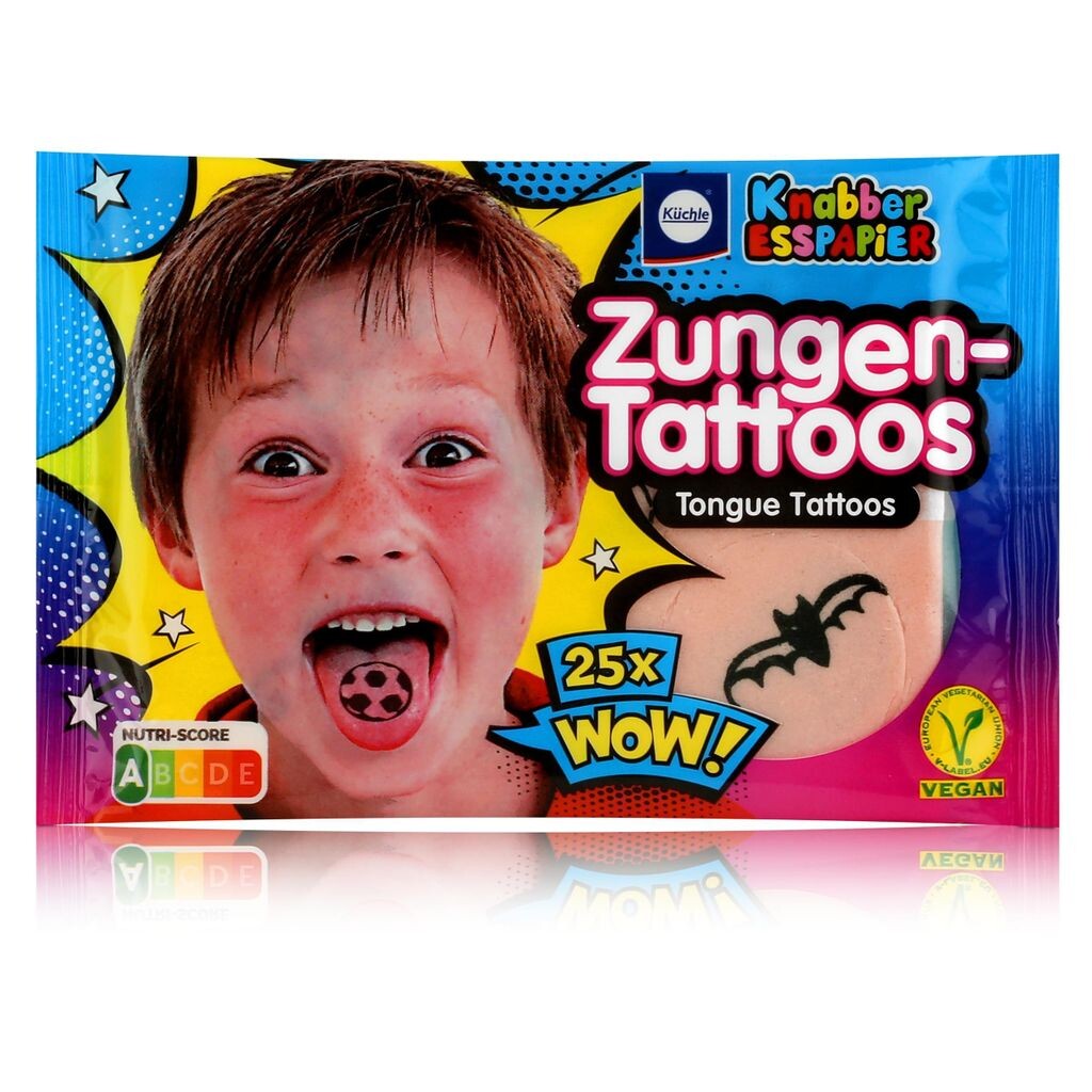 Съедобные бумажные татуировки для языка Küchle Nibbler, 11 г (1 шт. в упаковке) W.U.H. Küchle
Съедобные бумажные татуировки для языка Küchle Nibbler, 11 г (1 шт. в упаковке) W.U.H. Küchle
