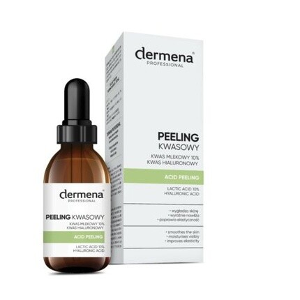 Dermena Professional Acid Peel с 10% молочной кислотой и гиалуроновой кислотой 20мл
Dermena Professional Acid Peel с 10% молочной кислотой и гиалуроновой кислотой 20мл