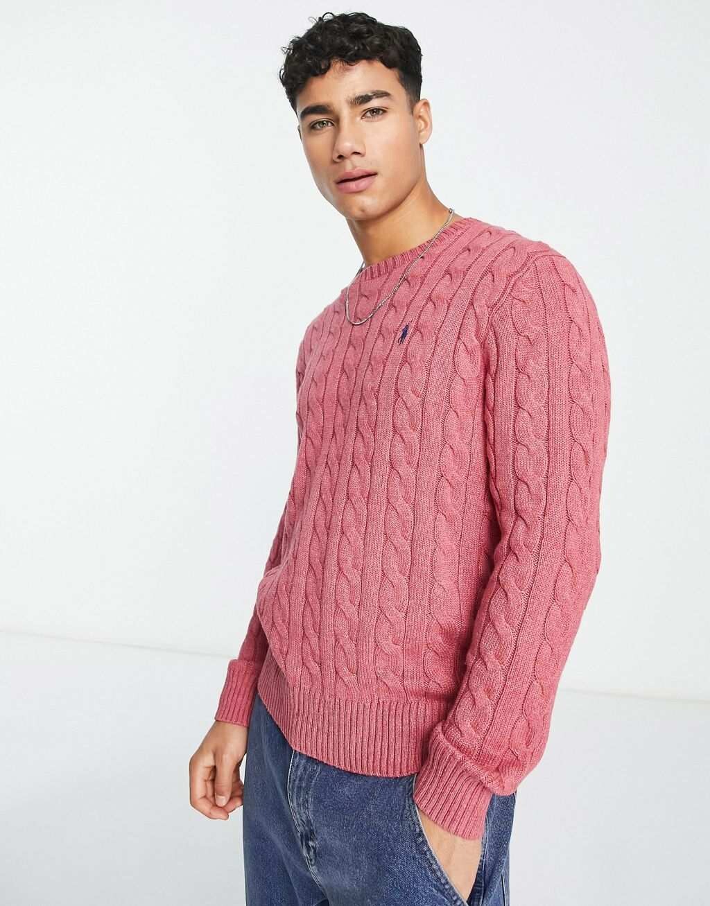 Розовый меланжевый хлопковый джемпер фактурной вязки Polo Ralph Lauren с логотипом
Розовый меланжевый хлопковый джемпер фактурной вязки Polo Ralph Lauren с логотипом