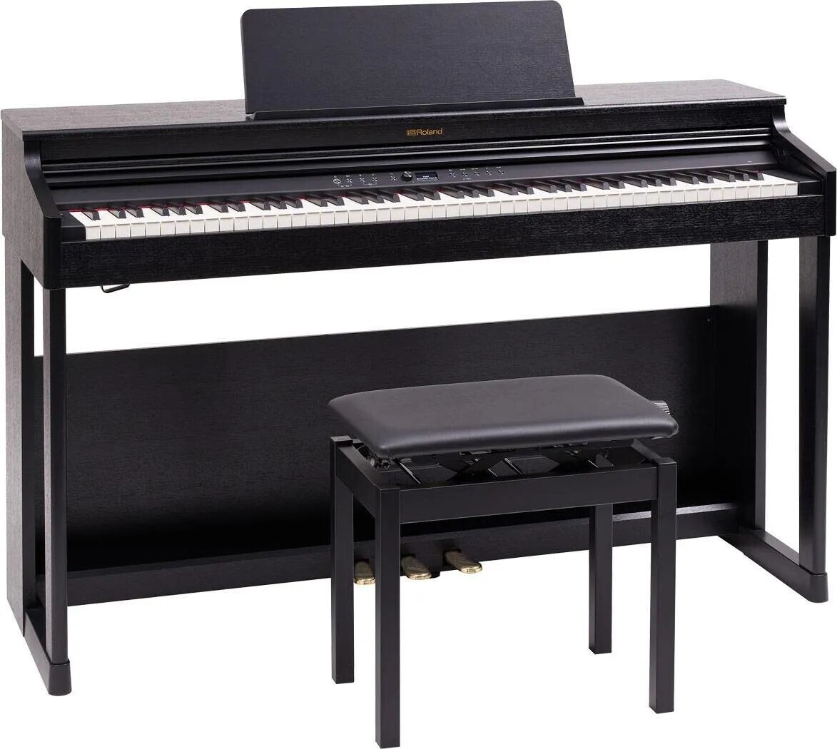 Цифровое пианино Roland RP701 — современная черная отделка, с подходящей скамейкой
Цифровое пианино Roland RP701 — современная черная отделка, с подходящей скамейкой