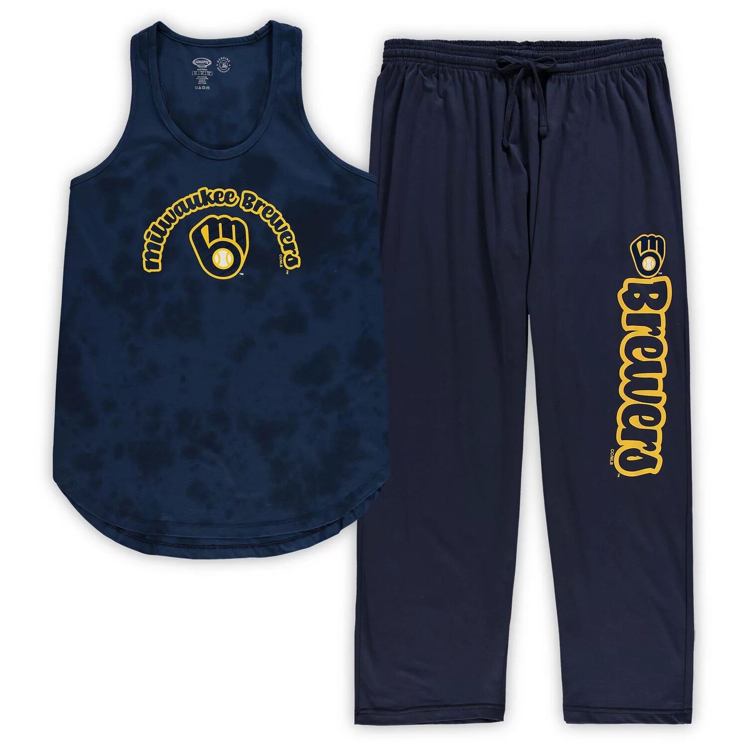 Женский спортивный темно-синий комплект для сна Milwaukee Brewers из джерси больших размеров Concepts, майка и брюки
Женский спортивный темно-синий комплект для сна Milwaukee Brewers из джерси больших размеров Concepts, майка и брюки