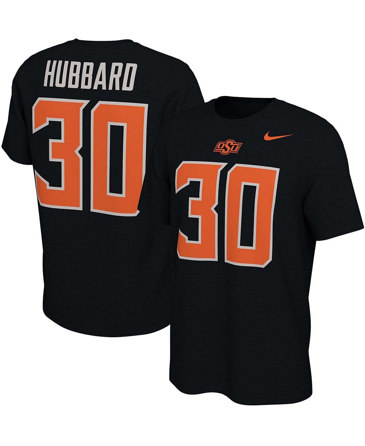 Мужская черная футболка с именем и номером выпускников команды Oklahoma State Cowboys Chuba Hubbard Nike
Мужская черная футболка с именем и номером выпускников команды Oklahoma State Cowboys Chuba Hubbard Nike