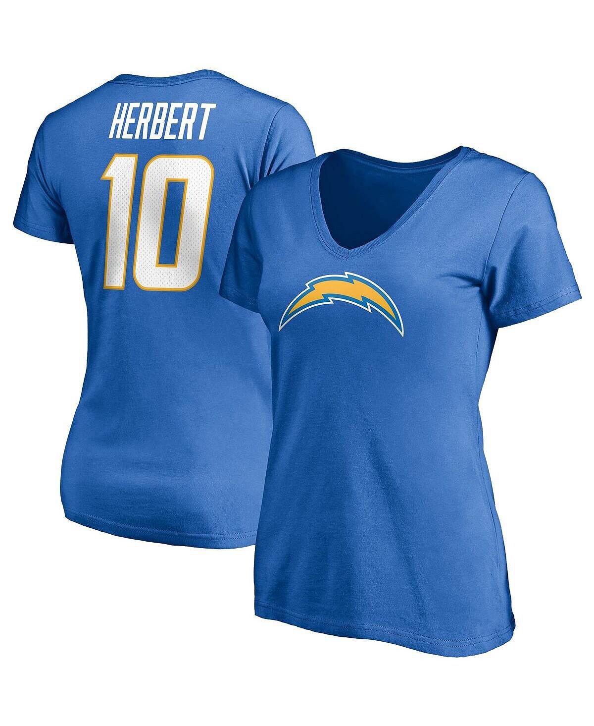 Женская футболка с v-образным вырезом и логотипом Justin Herbert Powder Blue Los Angeles Chargers, значок игрока, имя и номер Fanatics
Женская футболка с v-образным вырезом и логотипом Justin Herbert Powder Blue Los Angeles Chargers, значок игрока, имя и номер Fanatics