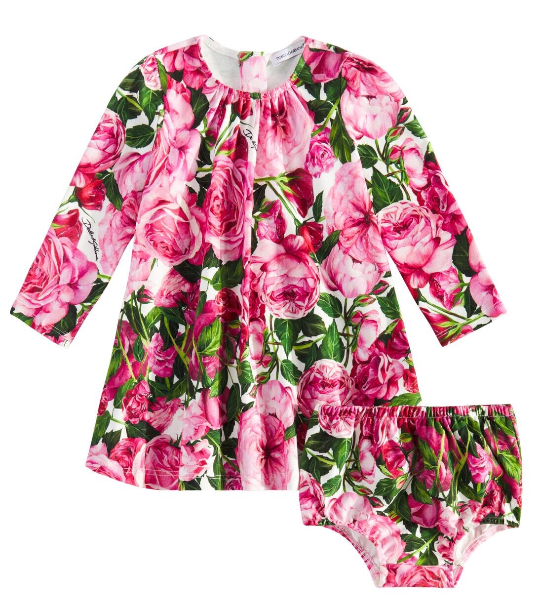 Комплект из хлопкового платья и панталон для младенца Dolce&Gabbana Kids, цвет rose fdo.bianco
Комплект из хлопкового платья и панталон для младенца Dolce&Gabbana Kids, цвет rose fdo.bianco