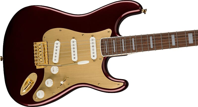 Squier 40th Anniversary Stratocaster, Gold Edition, лавровый гриф, золотая анодированная накладка, рубиново-красный металлик Fender 0379410515
Squier 40th Anniversary Stratocaster, Gold Edition, лавровый гриф, золотая анодированная накладка, рубиново-красный металлик Fender 0379410515