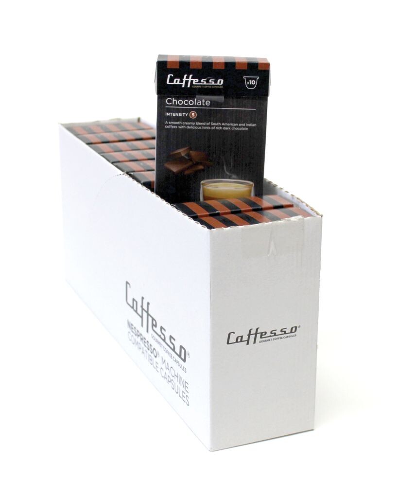 Caffesso Chocolate 100 шт. - капсулы, 100% совместимые с кофемашинами Nespresso, DeLonghi и Krups.
Caffesso Chocolate 100 шт. - капсулы, 100% совместимые с кофемашинами Nespresso, DeLonghi и Krups.
