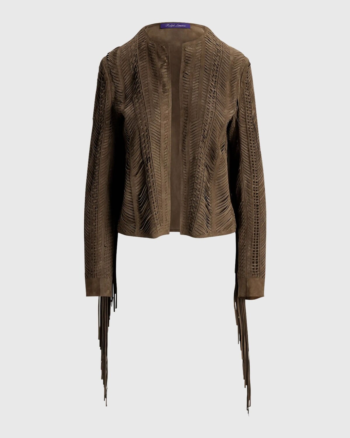 Christie Замшевая куртка с бахромой и отделкой ягненка Ralph Lauren Collection, цвет Taupe
Christie Замшевая куртка с бахромой и отделкой ягненка Ralph Lauren Collection, цвет Taupe