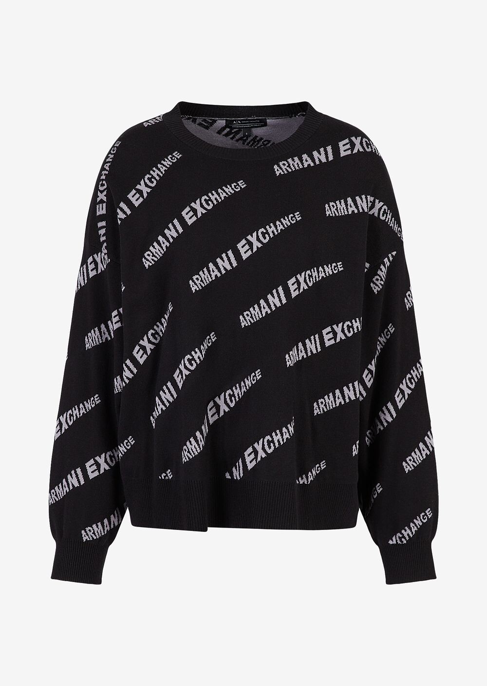 Вязаный свитер с круглым вырезом из органического хлопка Armani Exchange, черный
Вязаный свитер с круглым вырезом из органического хлопка Armani Exchange, черный