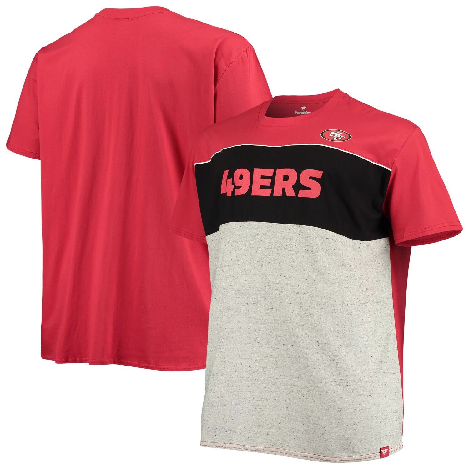 Мужская фирменная футболка алого/серого цвета San Francisco 49ers Big & Tall с цветными блоками Fanatics
Мужская фирменная футболка алого/серого цвета San Francisco 49ers Big & Tall с цветными блоками Fanatics
