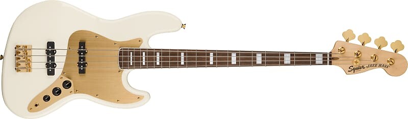 Squier 40th Anniversary Jazz Bass, Gold Edition, лавровый гриф, золотая анодированная накладка, олимпийский белый
Squier 40th Anniversary Jazz Bass, Gold Edition, лавровый гриф, золотая анодированная накладка, олимпийский белый
