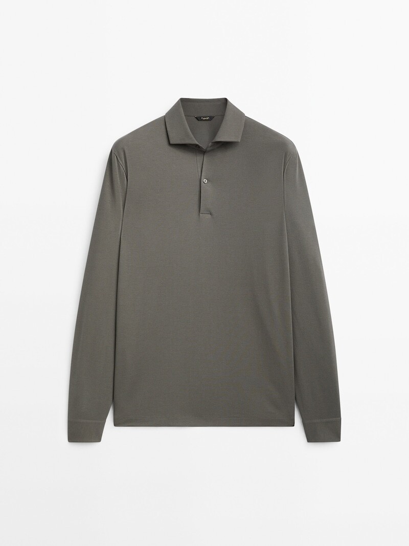 Рубашка-поло из микротекстурированного хлопка с длинными рукавами Massimo Dutti, серовато-зеленый
Рубашка-поло из микротекстурированного хлопка с длинными рукавами Massimo Dutti, серовато-зеленый