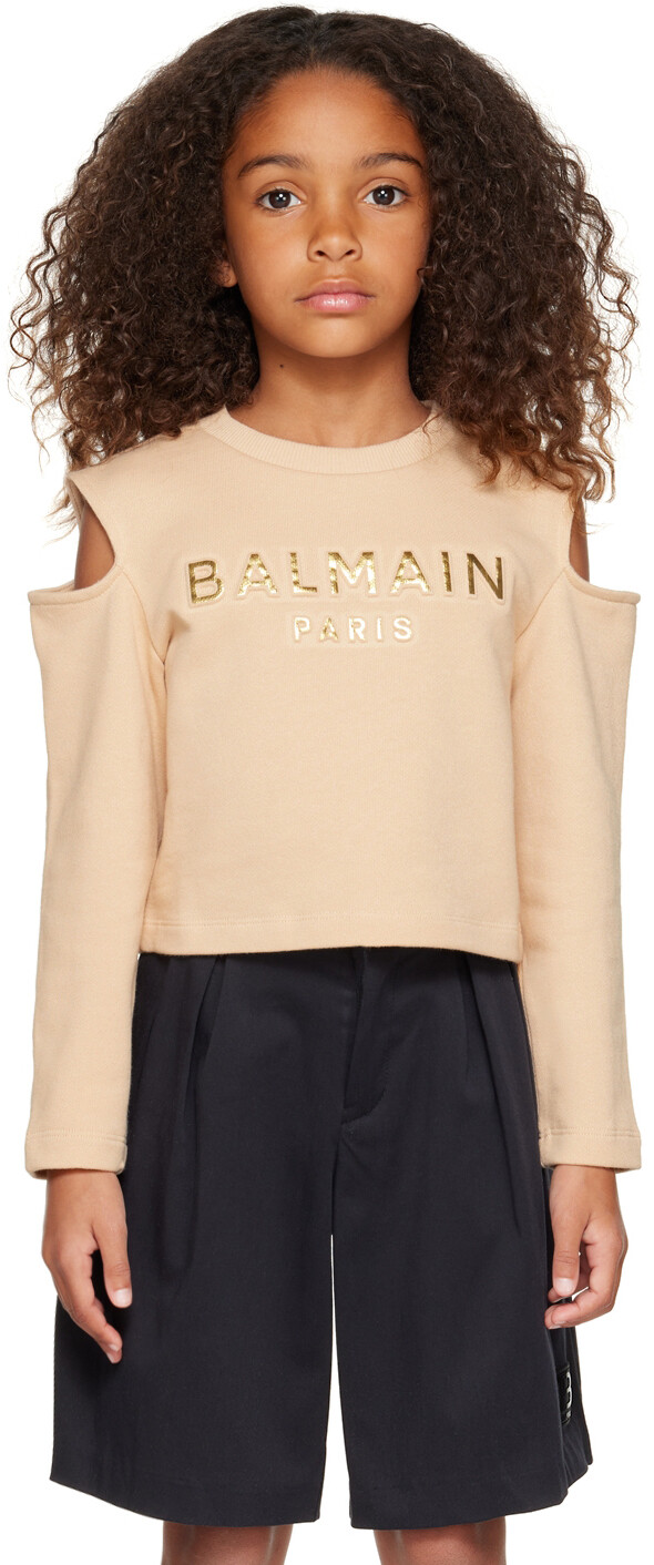 Детская бежевая толстовка с вырезом Balmain, Бежевый, Детская бежевая толстовка с вырезом Balmain
Детская бежевая толстовка с вырезом Balmain, Бежевый, Детская бежевая толстовка с вырезом Balmain