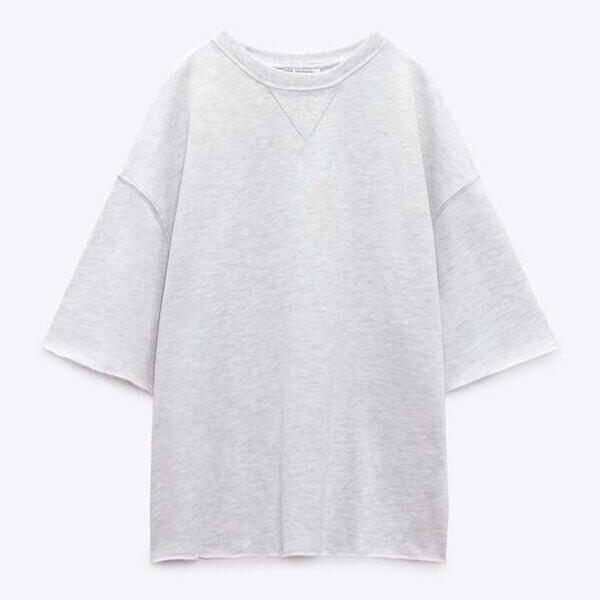 Свитшот Zara Short Sleeve, серый меланж 
Свитшот Zara Short Sleeve, серый меланж