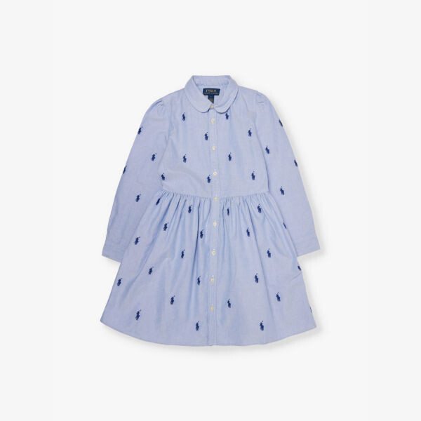 Платье из хлопка с длинными рукавами и вышитым логотипом 4-14 лет Polo Ralph Lauren, синий
Платье из хлопка с длинными рукавами и вышитым логотипом 4-14 лет Polo Ralph Lauren, синий