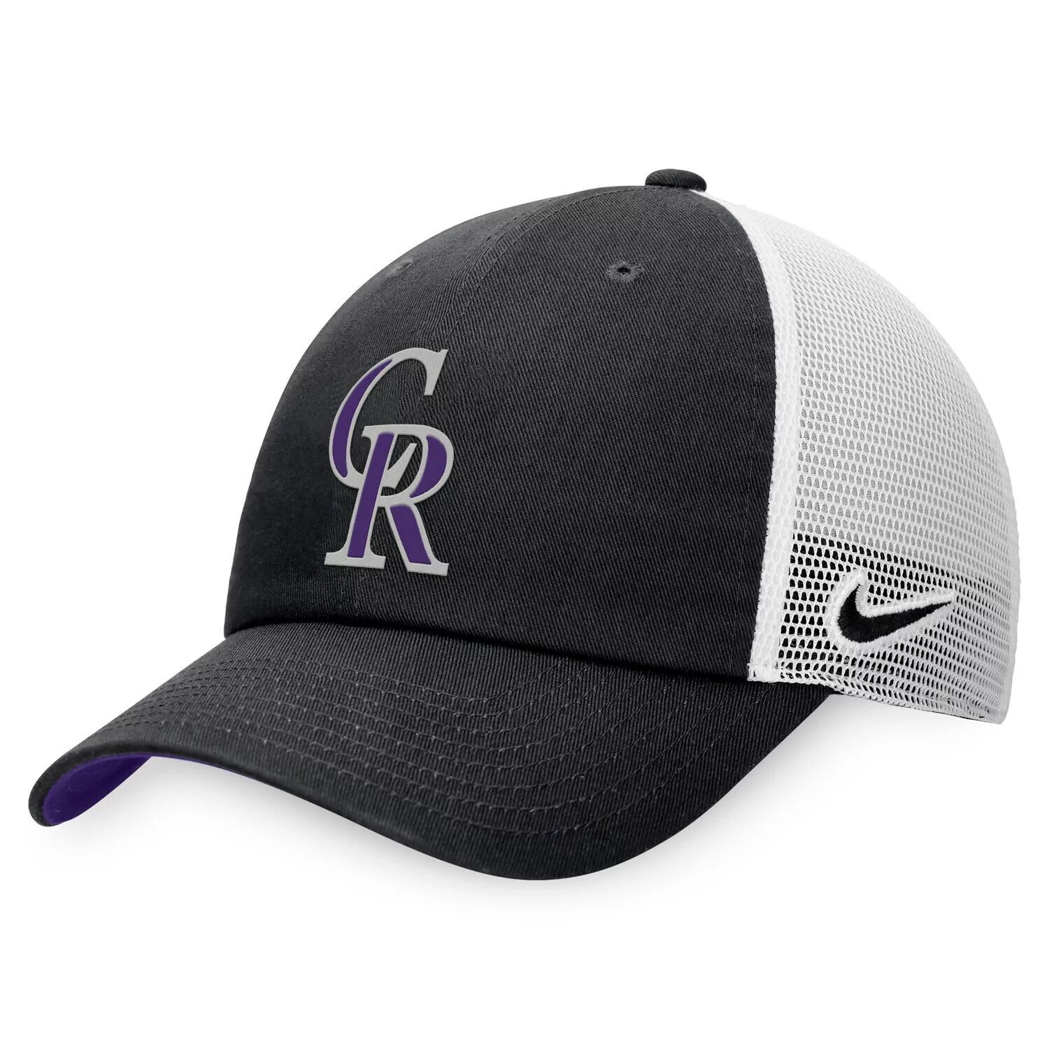 Мужская регулируемая кепка дальнобойщика Nike черно-белая Colorado Rockies Heritage86
Мужская регулируемая кепка дальнобойщика Nike черно-белая Colorado Rockies Heritage86