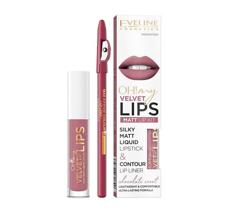 Eveline Cosmetics ой! My Velvet Lips Liquid Matt Lip Kit набор жидкая матовая помада 4.5мл + карандаш для губ 1шт 13 Brownie Biscotti
Eveline Cosmetics ой! My Velvet Lips Liquid Matt Lip Kit набор жидкая матовая помада 4.5мл + карандаш для губ 1шт 13 Brownie Biscotti