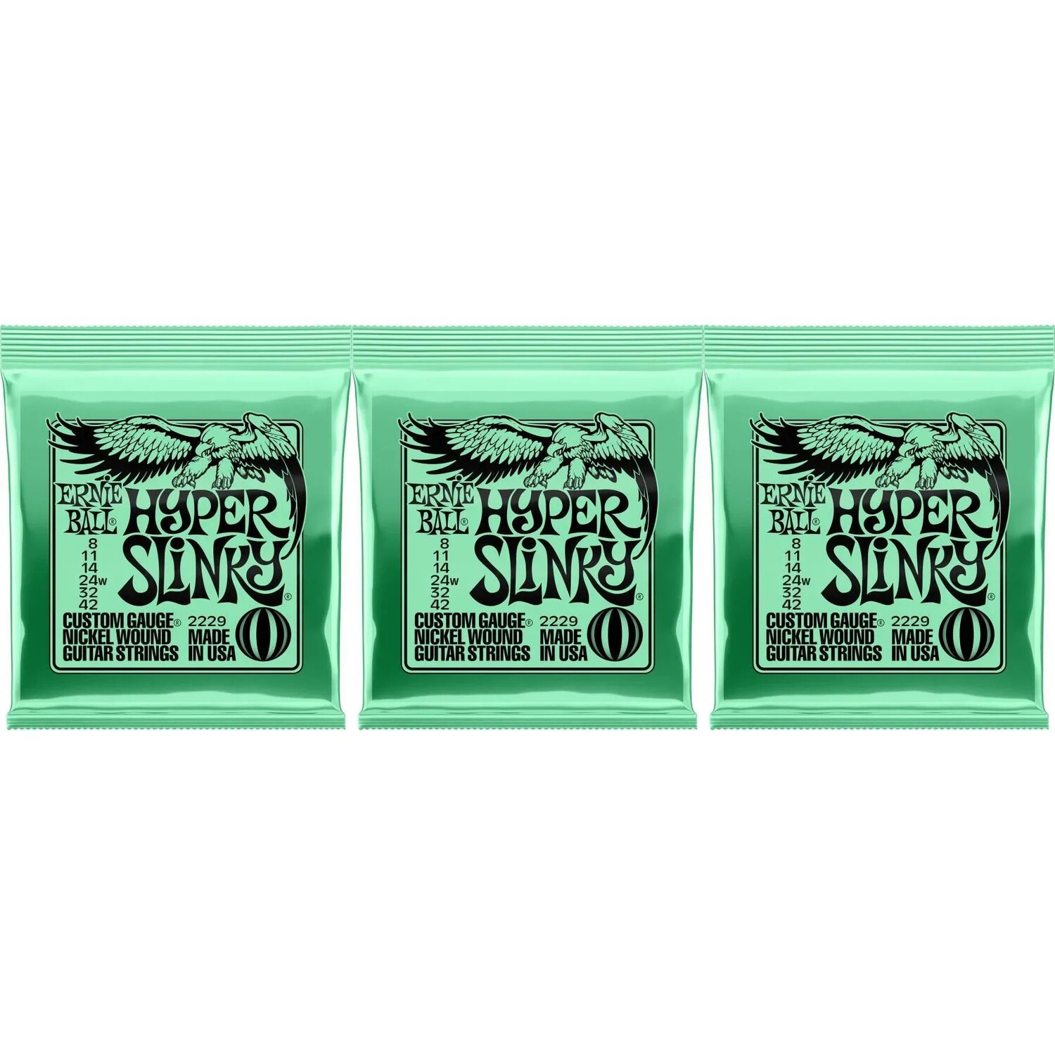Струны для электрогитары Ernie Ball 2229 Hyper Slinky с никелевой обмоткой — .008-.042 (3 шт.)
Струны для электрогитары Ernie Ball 2229 Hyper Slinky с никелевой обмоткой — .008-.042 (3 шт.)