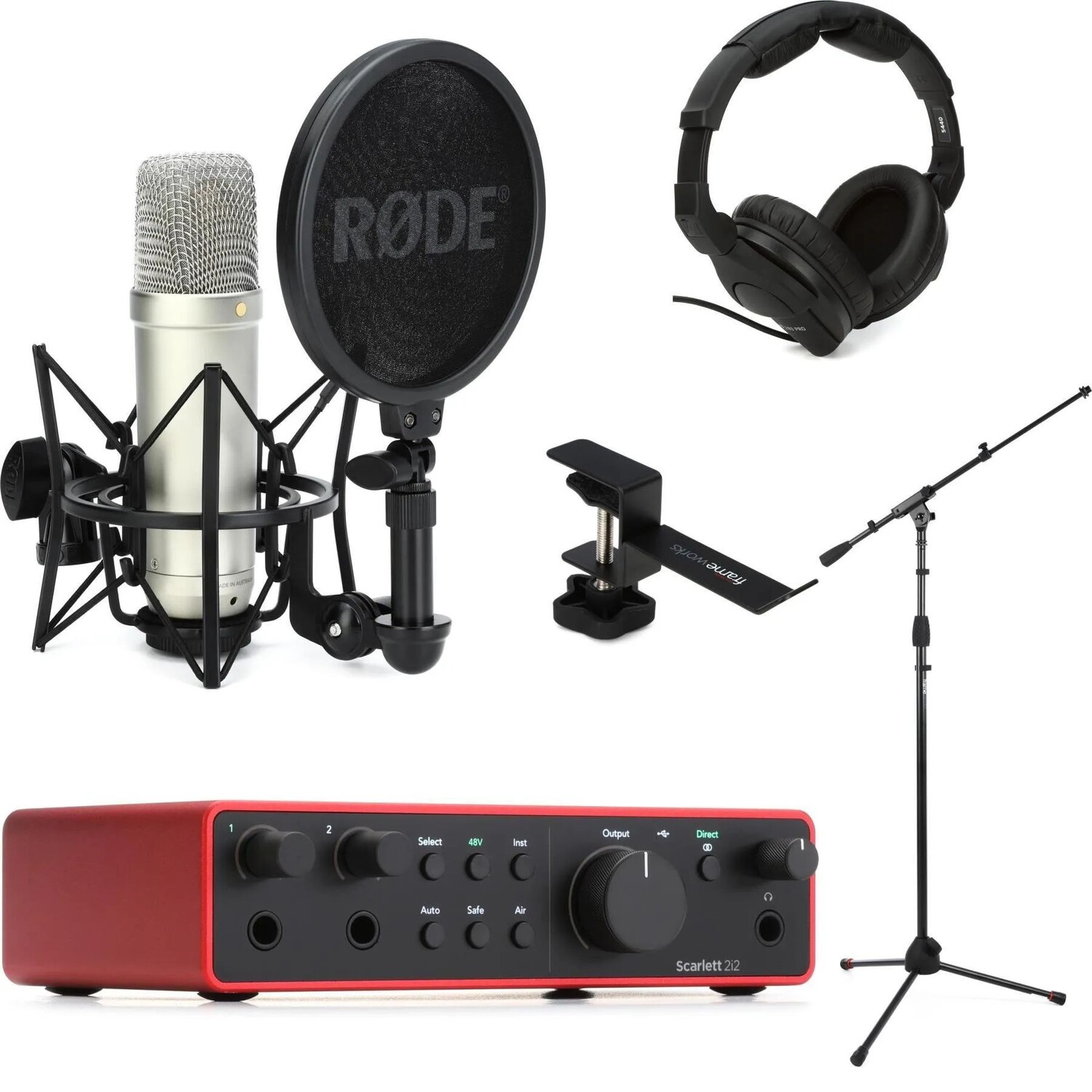 Новый комплект Focusrite Scarlett 2i2 USB 4-го поколения с микрофоном Rode NT1 — серебристый
Новый комплект Focusrite Scarlett 2i2 USB 4-го поколения с микрофоном Rode NT1 — серебристый