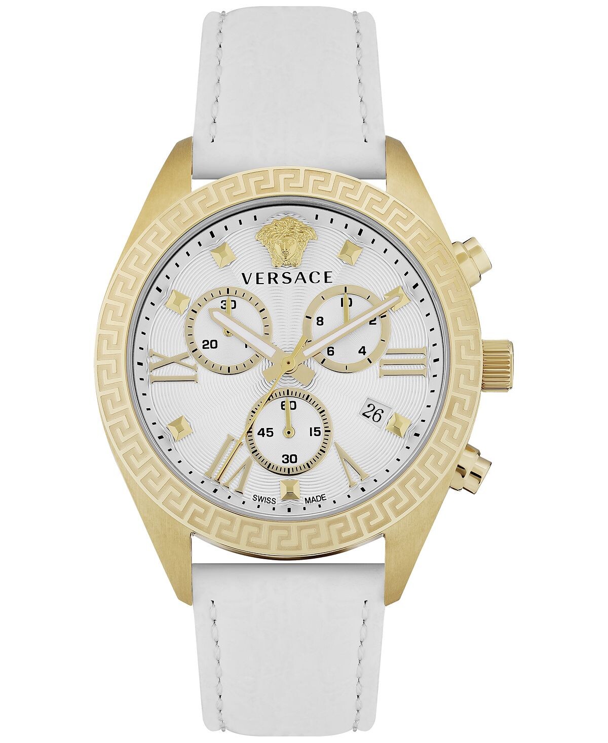 Женские швейцарские часы с хронографом Greca, белый кожаный ремешок, 40 мм Versace
Женские швейцарские часы с хронографом Greca, белый кожаный ремешок, 40 мм Versace