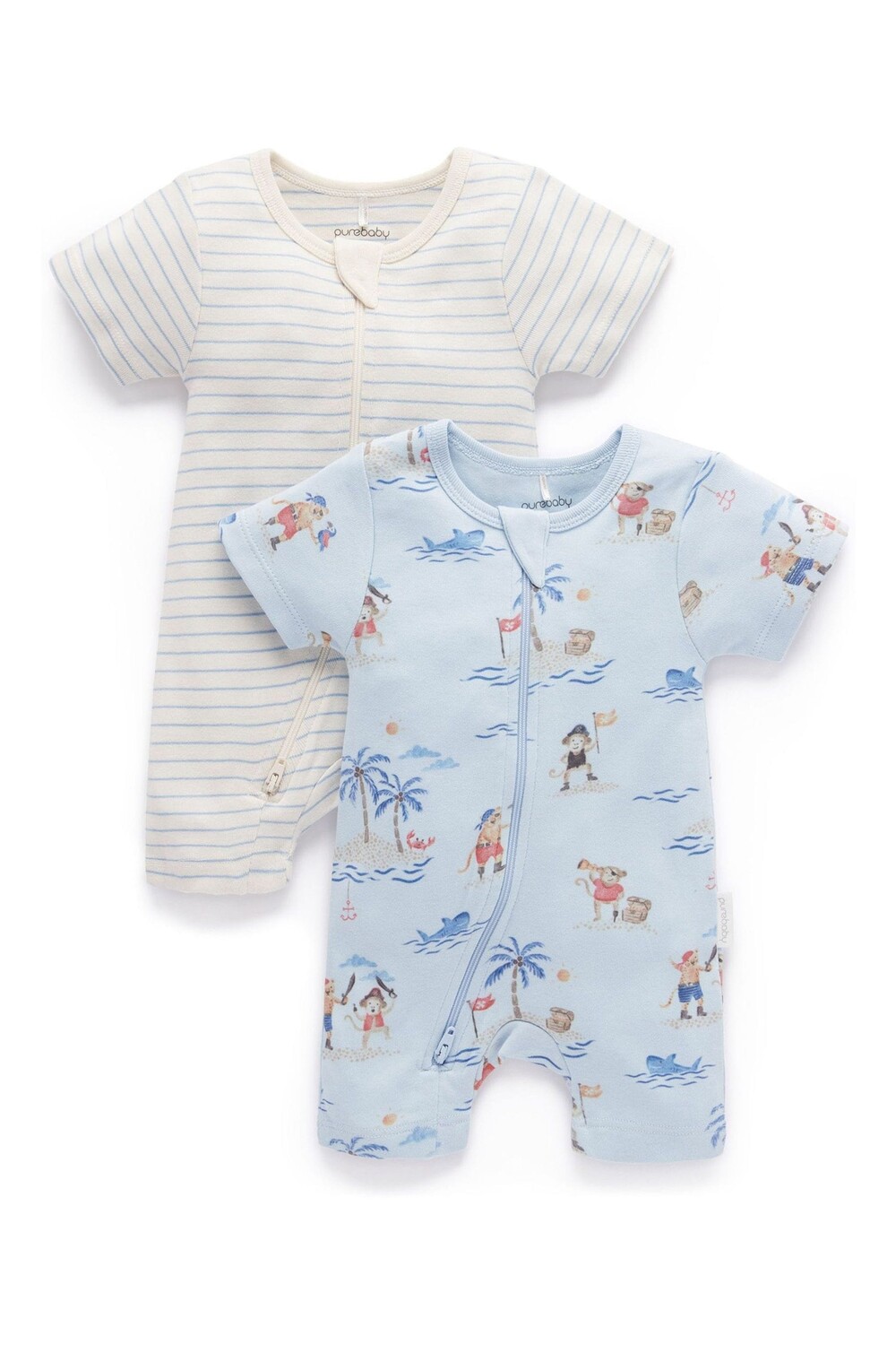Комплект из 2 пляжных детских комбинезонов синего цвета на молнии Purebaby, синий
Комплект из 2 пляжных детских комбинезонов синего цвета на молнии Purebaby, синий