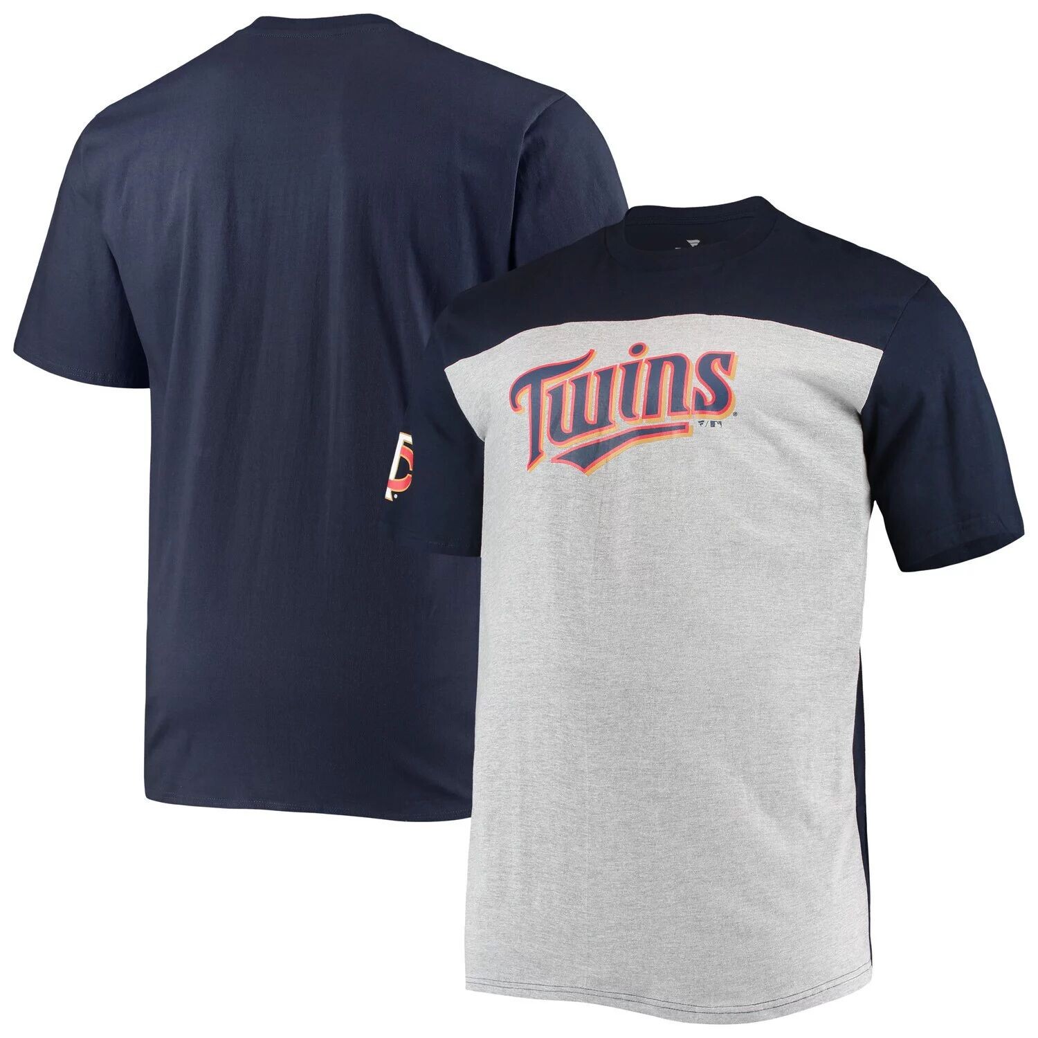 Мужская фирменная темно-синяя/серая футболка с цветными блоками Minnesota Twins Big & Tall Fanatics, Синий
Мужская фирменная темно-синяя/серая футболка с цветными блоками Minnesota Twins Big & Tall Fanatics, Синий