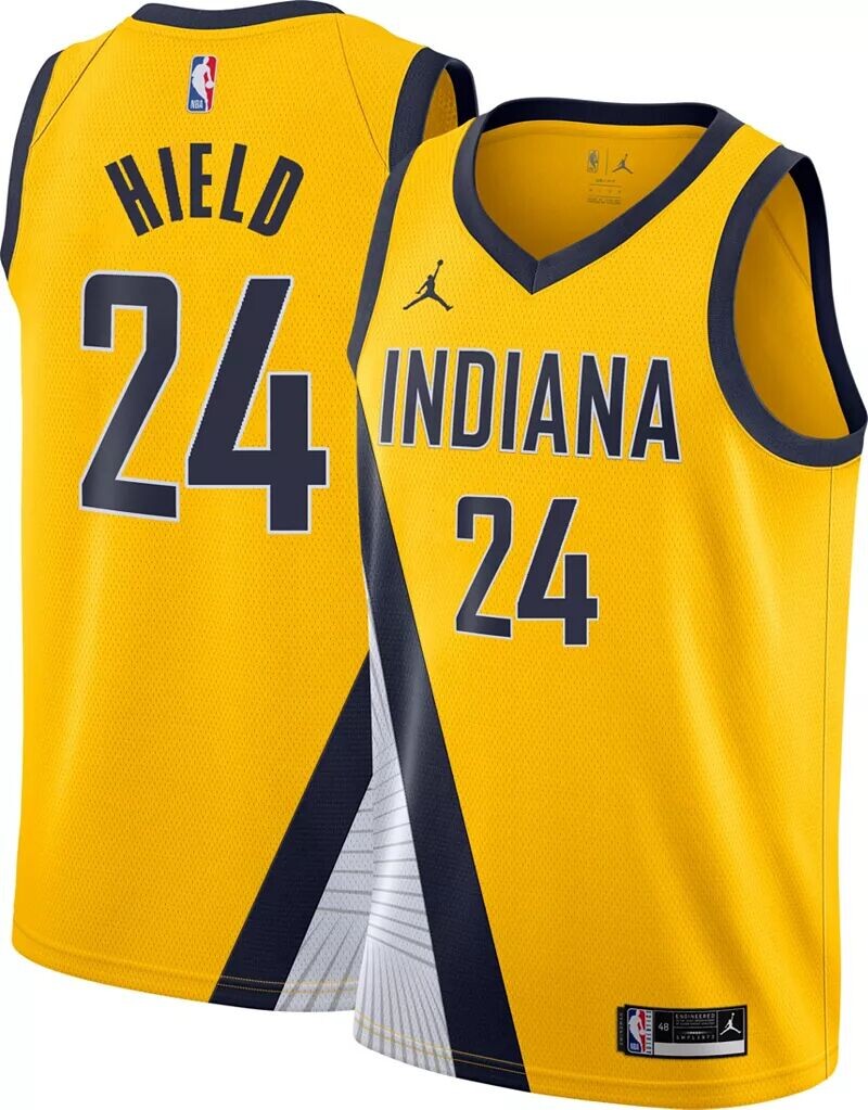 Jordan Мужская футболка Nike Indiana Pacers Buddy Hield #24 Gold Dri-FIT Swingman
Jordan Мужская футболка Nike Indiana Pacers Buddy Hield #24 Gold Dri-FIT Swingman