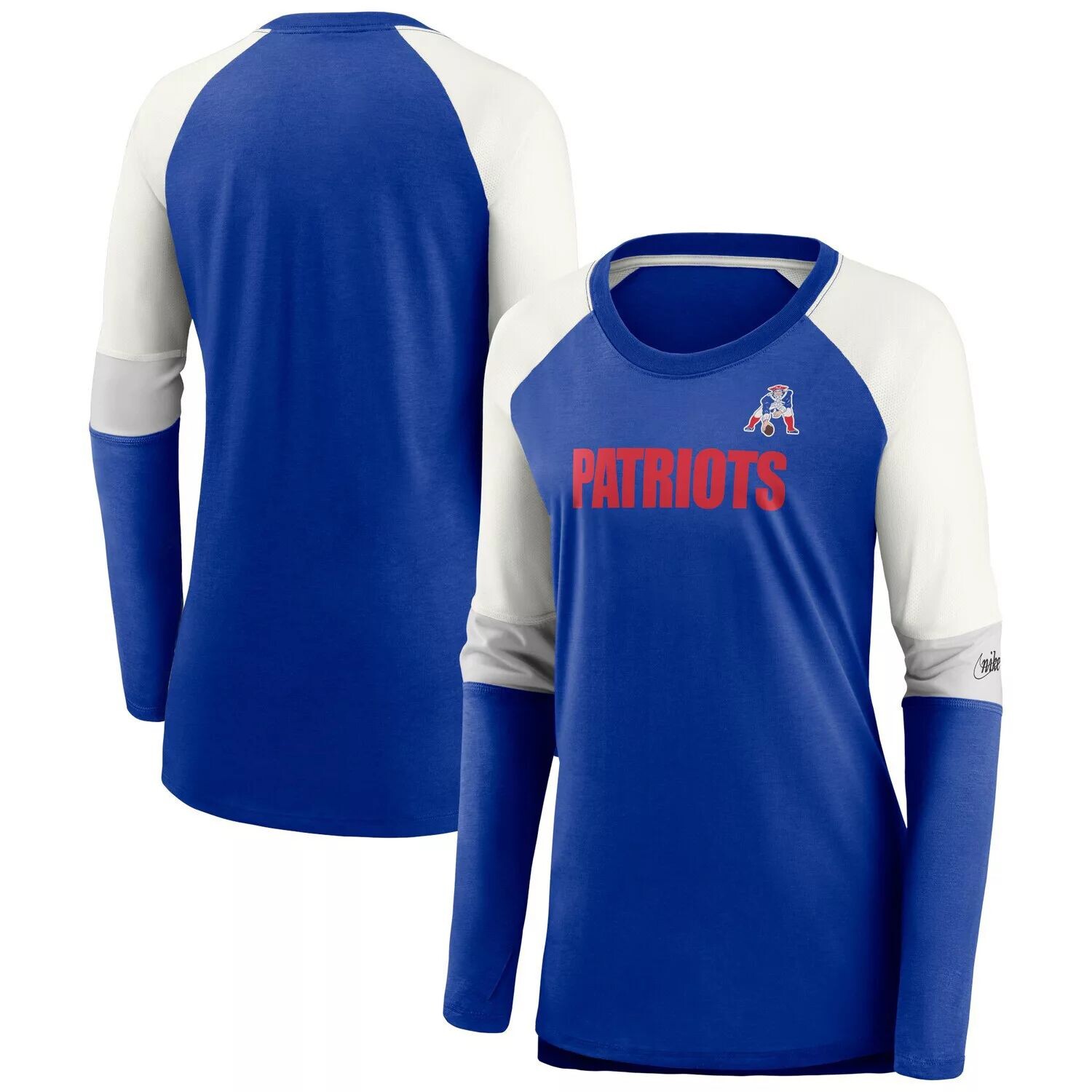 Женская футболка Nike Royal/кремовый New England Patriots Mascot Historic Performance Tri-Blend реглан с круглым вырезом и длинными рукавами Nike
Женская футболка Nike Royal/кремовый New England Patriots Mascot Historic Performance Tri-Blend реглан с круглым вырезом и длинными рукавами Nike
