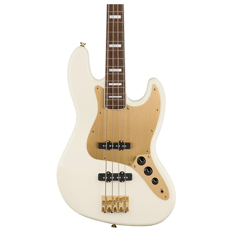 Squier 40th Anniversary Jazz Bass 4-String Bass, Gold Edition, Olympic White 379440505
Squier 40th Anniversary Jazz Bass 4-String Bass, Gold Edition, Olympic White 379440505