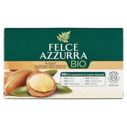 Felce Azzurra Bio Soap with Argan — насыщенное мыло с аргановым маслом для мягкого мытья рук — дерматологически протестировано — 125 г
Felce Azzurra Bio Soap with Argan — насыщенное мыло с аргановым маслом для мягкого мытья рук — дерматологически протестировано — 125 г