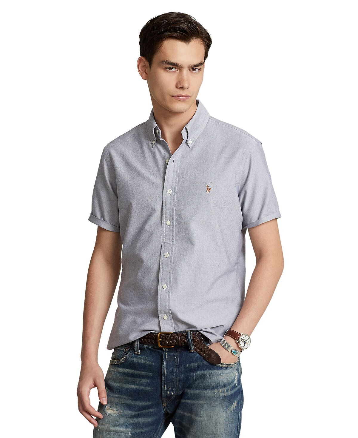 Мужская оксфордская рубашка классического кроя с короткими рукавами Polo Ralph Lauren
Мужская оксфордская рубашка классического кроя с короткими рукавами Polo Ralph Lauren