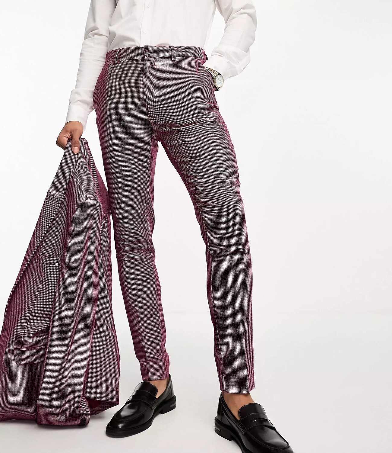 Брюки Asos Design Wedding Super Skinny Wool Mix Puppytooth Suit, бордовый, Красный
Брюки Asos Design Wedding Super Skinny Wool Mix Puppytooth Suit, бордовый, Красный