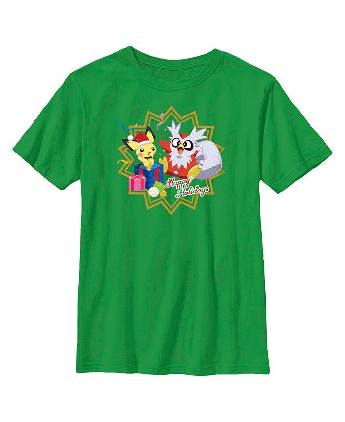 Детская футболка Pokemon Christmas Pikachu and Delibird Happy Holidays для мальчиков Nintendo, зеленый
Детская футболка Pokemon Christmas Pikachu and Delibird Happy Holidays для мальчиков Nintendo, зеленый