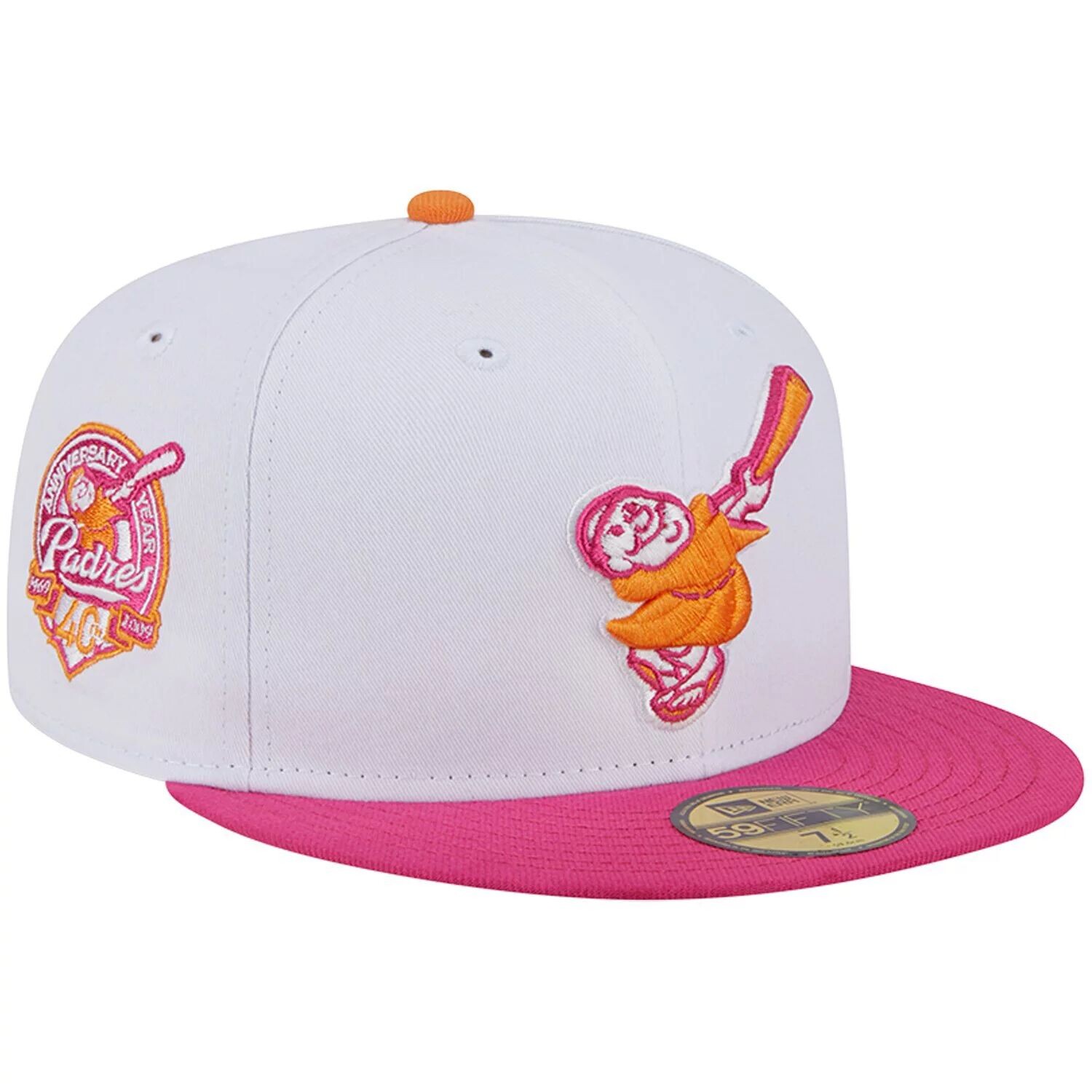 Мужская облегающая шляпа New Era белая/розовая San Diego Padres 40th Team Anniversary 59FIFTY
Мужская облегающая шляпа New Era белая/розовая San Diego Padres 40th Team Anniversary 59FIFTY